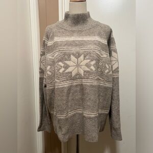 VICI Light Brown Cream Turtle Neck Fair Island Sweater Size XL